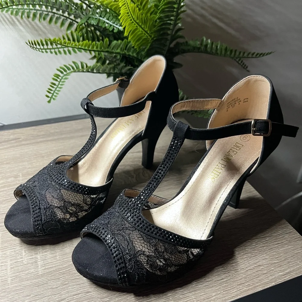 DREAM PAIRS Women's Amore Fashion Stilettos Open Toe Pump Heel Sandals - Picture 10 of 10